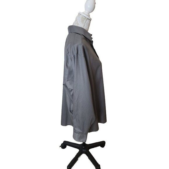 Arrow Shirt Casual Gray Long Sleeve Classic Fit No Iron Button Men's 18.5 34/35 - Picture 5 of 9